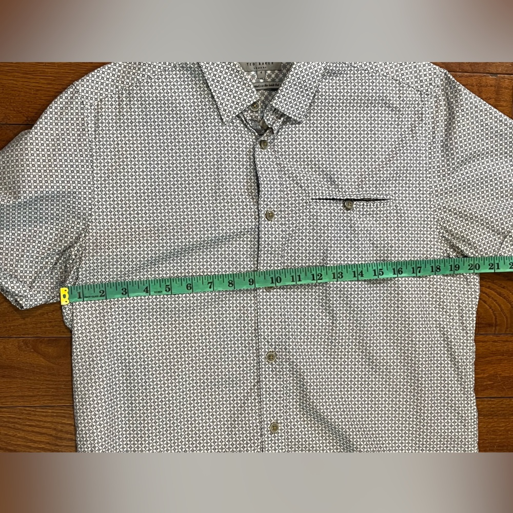Ted Baker London Men’s Geometric Micro Print Short Sleeve Button Down Shirt M/L - Picture 8 of 10